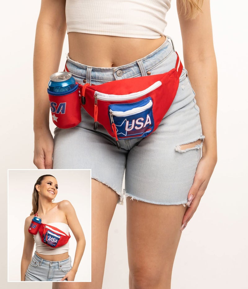 Tipsy Elves حقائب فاني أمريكية علم تيفسي إلفز لحفلات الشواء في 4 يوليو وحفلات السباحة الصيفية - Image 2